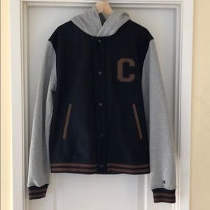 Champion Varsity Letterman Hooded Button Jacket